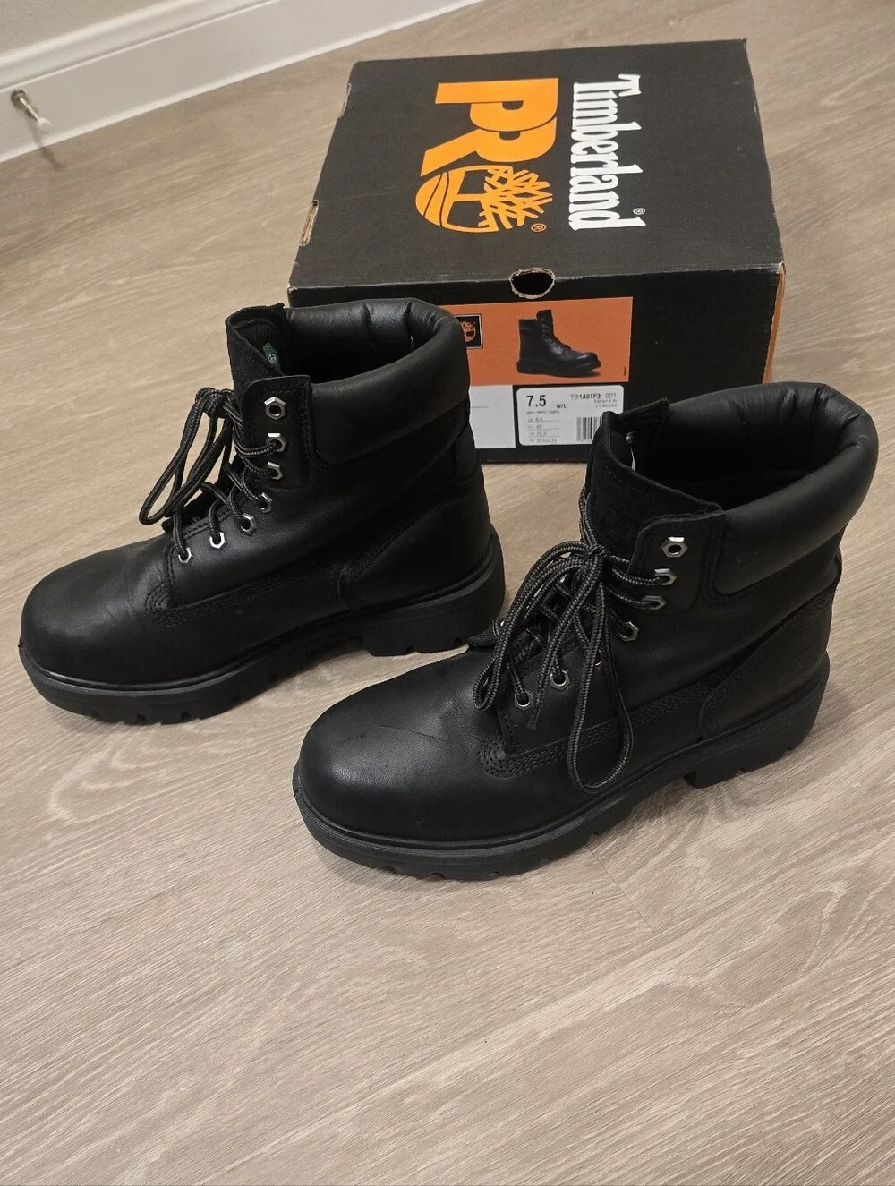 👷Timberland PRO Work Boots Black Sawhorse Composite Safety Toe Industrial Boots